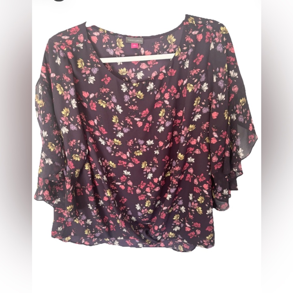 Vince Camuto Floral Blouse - Purple and Pink